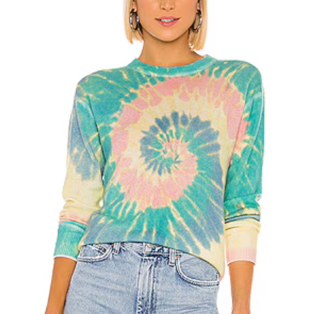 Autumn cashmere pin wheel tie dye sweater